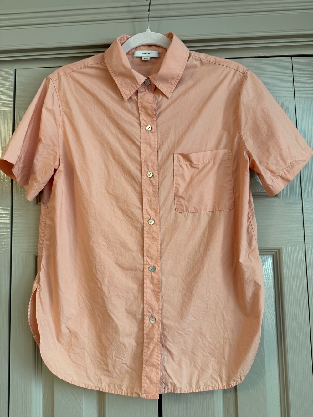 Vince Peach Short-Sleeve Button-Down Shirt